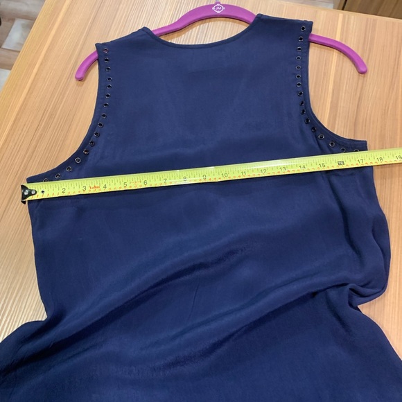 Zadig and Voltaire Rory dress navy Al-line asymmetric grommet S - Picture 7 of 9